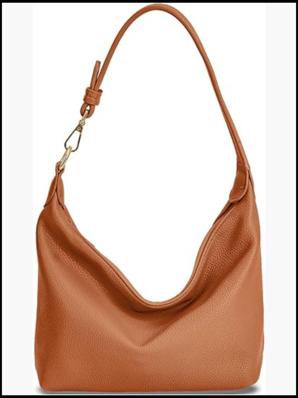 Small Hobo Bag Soft Faux Leather Shoulder Purse Slouchy Everyday Handbag Zip